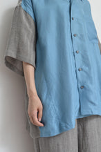 Load image into Gallery viewer, OPEN COLLAR SH_GRAY LINEN