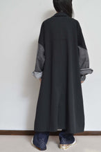 Load image into Gallery viewer, DENIM SLEEVE TRENCH COAT/BLK/02