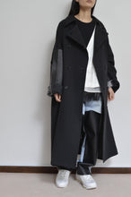 Load image into Gallery viewer, DENIM SLEEVE TRENCH COAT/BLK/02