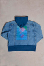 画像をギャラリービューアに読み込む, DENIM * BACK PILE HOODIE/BLUE/GREEN