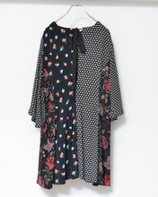 画像をギャラリービューアに読み込む, Mixed pattern panel dress_C