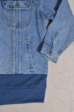 画像をギャラリービューアに読み込む, DENIM * BACK PILE HOODIE/BLUE/GREEN