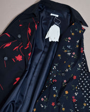 画像をギャラリービューアに読み込む, FLORAL TRENCH COAT/BLK/02 size B