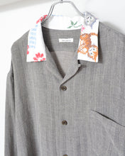 画像をギャラリービューアに読み込む, Tablecloth collar fringe shirt / linen herringbone_B