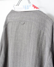 画像をギャラリービューアに読み込む, Tablecloth collar fringe shirt / linen herringbone_B