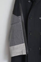 Load image into Gallery viewer, DENIM SLEEVE TRENCH COAT/BLK/02