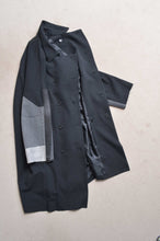 Load image into Gallery viewer, DENIM SLEEVE TRENCH COAT/BLK/02