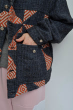画像をギャラリービューアに読み込む, HERRINGBONE LINEN WOOL QUILTED WORK BLOUSON