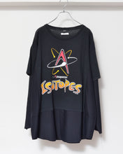 Load image into Gallery viewer, Fake layered T-shirt / BLACK_D