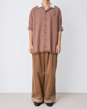 Load image into Gallery viewer, Tablecloth collar fringe shirt / bishu wool_A