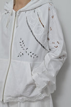 Load image into Gallery viewer, TABLE CLOTH ZIP-UP HOODIE/WHT/01 size_002