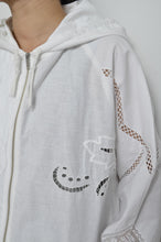 画像をギャラリービューアに読み込む, TABLE CLOTH ZIP-UP HOODIE/WHT/02 size_003
