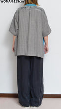 Load image into Gallery viewer, OPEN COLLAR SH_GRAY LINEN