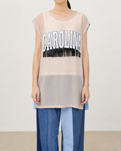 Load image into Gallery viewer, VOILLE FRINGE NO-SLEEVE T_BEG