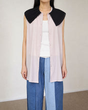 画像をギャラリービューアに読み込む, PLEATED COLLAR SLEEVELESS SHIRT_G