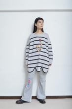 画像をギャラリービューアに読み込む, RIPPLE WAVE HEM KNIT P/O w/NECK PARTS(BORDER)_B
