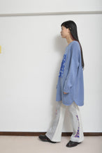 画像をギャラリービューアに読み込む, RIPPLE WAVE HEM KNIT P/O w/NECK PARTS(BLUE)