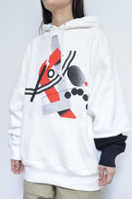 Load image into Gallery viewer, SLIT SLEEVE HOODIE (PRINT) / WHT/01_X