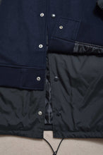 Load image into Gallery viewer, REMIX MELTON LAYER STADIUM JACKET(PRINT)/NAV/X/02