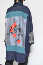 Load image into Gallery viewer, SILKY TWILL SHIRTS (PRINT) NAVY/02