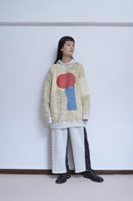 Load image into Gallery viewer, SWITCHING KNIT HOODIE(PRINT) 01/OFF WHITE_Mi