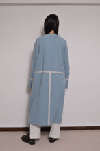 Load image into Gallery viewer, WOOL NO-COLLAR ROBE/MINT BLUE