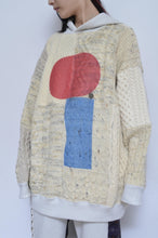 Load image into Gallery viewer, SWITCHING KNIT HOODIE(PRINT) 01/OFF WHITE_Mi