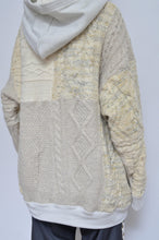 Load image into Gallery viewer, SWITCHING KNIT HOODIE(PRINT) 01/OFF WHITE_Mi