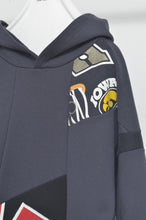 Load image into Gallery viewer, CUT AND CONNECTED BACKPILE HOODIE / DARK