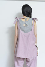 Load image into Gallery viewer, V-NECK TANK_SHORT_LINEN 00/PINK