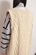 Load image into Gallery viewer, KNIT VEST C/D_WHITE