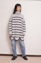 画像をギャラリービューアに読み込む, RIPPLE WAVE HEM KNIT P/O w/NECK PARTS_BORDER