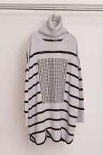 Load image into Gallery viewer, RIPPLE WAVE HEM KNIT P/O w/NECK PARTS(BORDER)