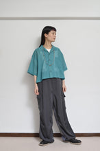 Load image into Gallery viewer, OPEN COLLAR SH_SHORT_VOILE (00/GRN*PARASOL)