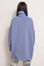 画像をギャラリービューアに読み込む, RIPPLE WAVE HEM KNIT P/O w/NECK PARTS_S.BLU