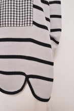 Load image into Gallery viewer, RIPPLE WAVE HEM KNIT P/O w/NECK PARTS(BORDER)