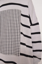 Load image into Gallery viewer, RIPPLE WAVE HEM KNIT P/O w/NECK PARTS(BORDER)