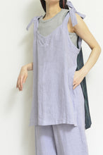 Load image into Gallery viewer, V-NECK TANK_LONG_LINEN 01/PURPLE