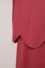 Load image into Gallery viewer, RIPPLE WAVE HEM KNIT P/O w/NECK PARTS(ROSE)