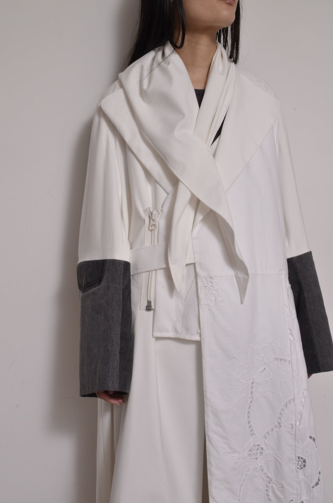 TABLE CLOTH △ SHAWL COAT/SHORT LINER set_WHT – here/YEAH RIGHT!! 