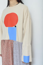 Load image into Gallery viewer, PLEATED TEE OP(PRINT)_BEG/Mi_A