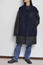 Load image into Gallery viewer, REMIX MELTON LAYER STADIUM JACKET(PRINT)/NAV/X/02