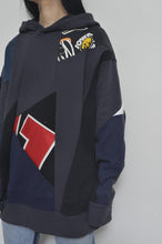 Load image into Gallery viewer, CUT AND CONNECTED BACKPILE HOODIE / DARK
