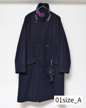 Load image into Gallery viewer, Flower charm pea coat / wool melton × sport
