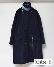 Load image into Gallery viewer, Flower charm pea coat / wool melton × sport
