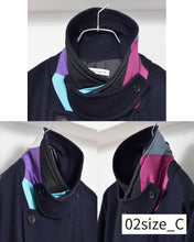 Load image into Gallery viewer, Flower charm pea coat / wool melton × sport
