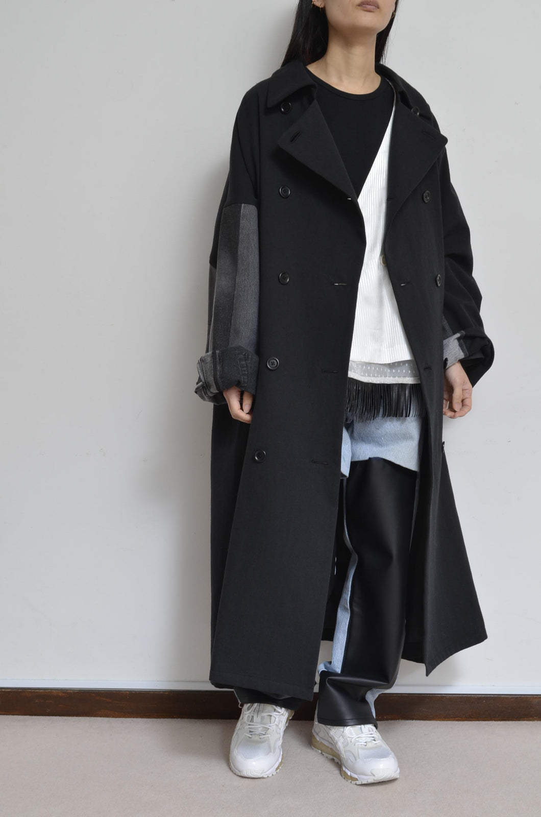 [your right things 代官山 蔦屋書店出品中]DENIM SLEEVE TRENCH COAT/BLK/02