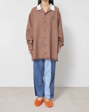 画像をギャラリービューアに読み込む, Tablecloth collar fringe shirt / bishu wool_A
