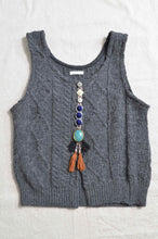 Load image into Gallery viewer, KNIT BIJOUX TANK-TOP/GRY
