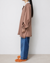 画像をギャラリービューアに読み込む, Tablecloth collar fringe shirt / bishu wool_A
